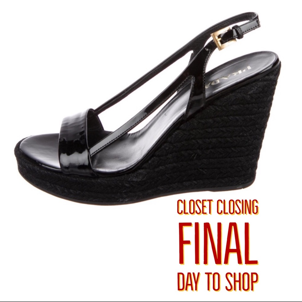 Prada Patent Leather Wedge Espadrille  FINAL ⬇️💲